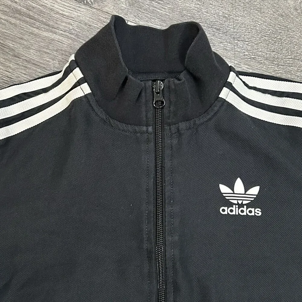 Adidas Originals Boys S Track Jacket Black Grey White CF8528 Full Zip Trefoil